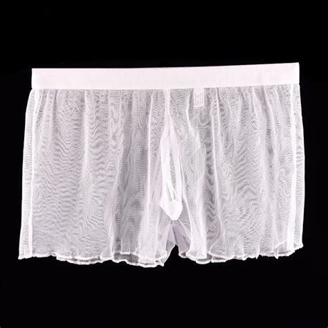 Sexy Boxer Shorts Men Mesh See Through Boxers Gay Pouch Bulge