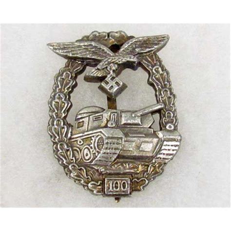 German Nazi Luftwaffe Tank Battle Badge 100 Actions