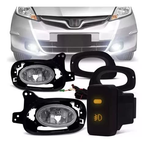 Kit Farol De Milha Honda Fit Moldura Preta Frete Gr Tis