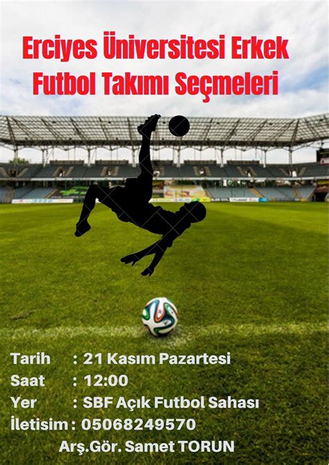 Erciyes Üniversitesi Erkek Futbol Takımı Seçmeleri