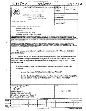 Fillable Online U S EPA Pesticide Product Label HERLI BCD 01 09