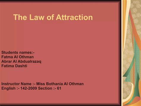 The Law Of Attraction Ppt