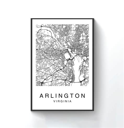 Arlington Map Arlington City Map Map Poster Map Print | Etsy