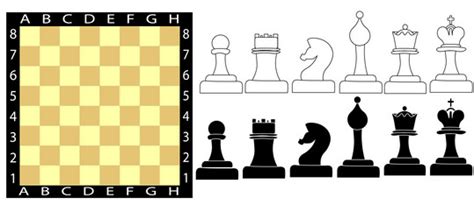 Chess pieces - pawn black and white Royalty Free Vector