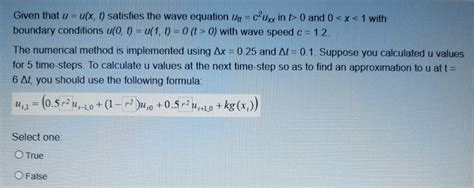 Solved Given That U U X 0 Satisfies The Wave Equation Chegg