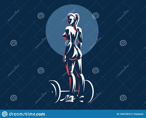 Woman Fitness Emblem Stock Vector Illustration Of Logo 125414516