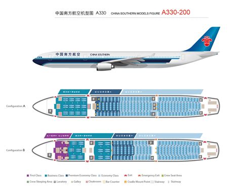 China Southern Airlines Airbus A330 200 V1 Seat Map Seatlink