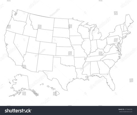 United States Map High Detailed Border Stock Vector (Royalty Free ...