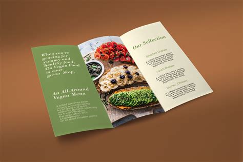 Trifold Vegan Food Brochure - 2 Templates by Graphicques | Codester