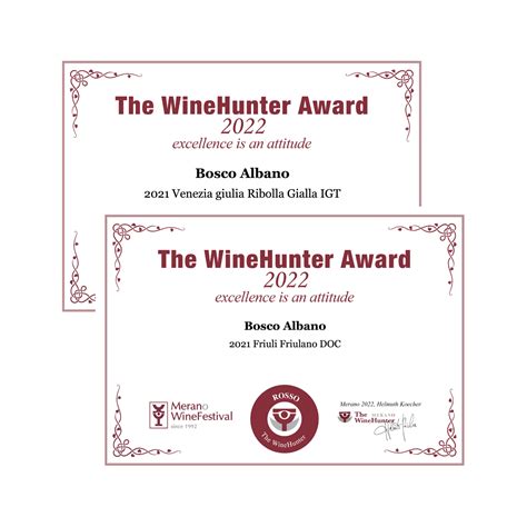 The WineHunter Award 2022 Bosco Albano