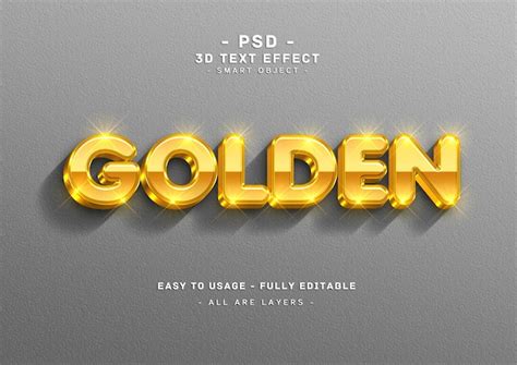 Efecto De Texto Dorado Estilo Derecho 3d Archivo Psd Premium