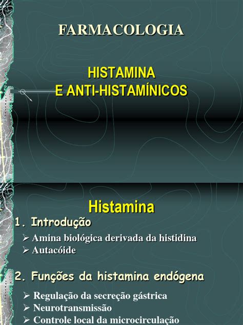 A Histamina Promove A Vasodilatação Nos Primeiros Estágios Da Inflamação - Funções e Farmacologia da Histamina | PDF | Sistema imunológico ...