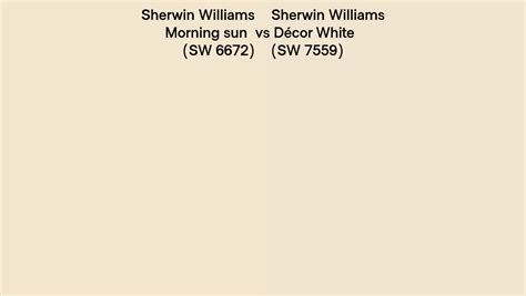 Sherwin Williams Morning Sun Vs Décor White Side By Side Comparison