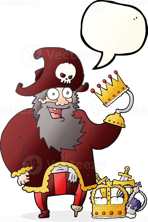 Hand Drawn Speech Bubble Cartoon Pirate Captain 45051783 Png