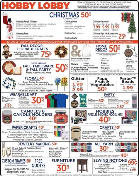 Hobby Lobby Weekly Ad Nov 12 18 2023 WeeklyAds2