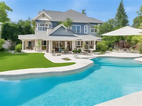 Premium Photo Beautiful Modern Style House With A Pool In The