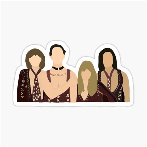 Three Women And One Man Are Standing Together Sticker