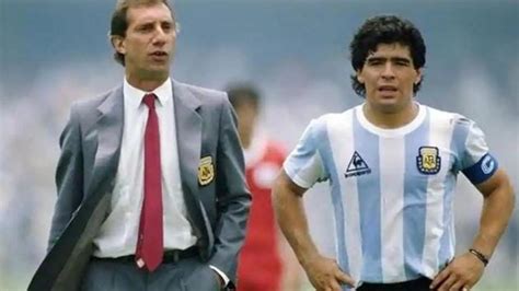 Carlos Bilardo, who coached Maradona’s Argentina side to the 1986 FIFA World Cup title, tests ...