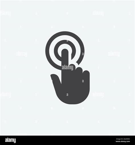 Clicking Finger Flat Icon Hand Pointer Vector Hand Pointer Cursor