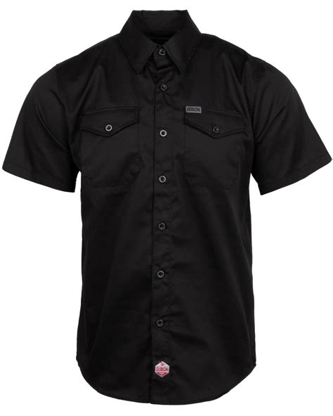 Mens Workforce Short Sleeve Work Shirt Black Dixxon Flannel Co