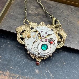 Steampunk Watch Necklace Steam Punk Jewelry Handcrafted Etsy