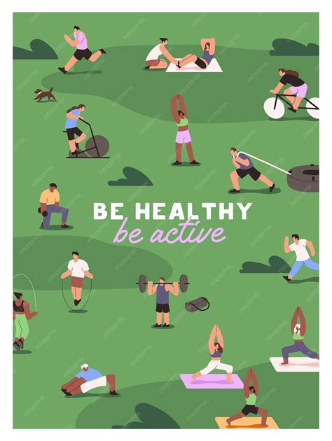 Premium Vector | Design of motivation poster to be healthy with active