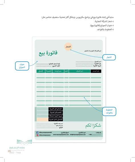 نموذج فاتورة بيع عين2022 نماذج الأعمال التقنية الرقمية 1 3 أول