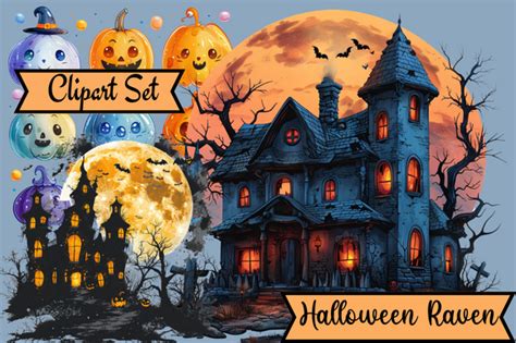 Halloween Raven Clipart Set Graphic by tshirtado · Creative Fabrica