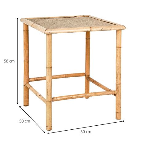 Bamboe Bijzettafeltje 50x50x58 Cm Xenos