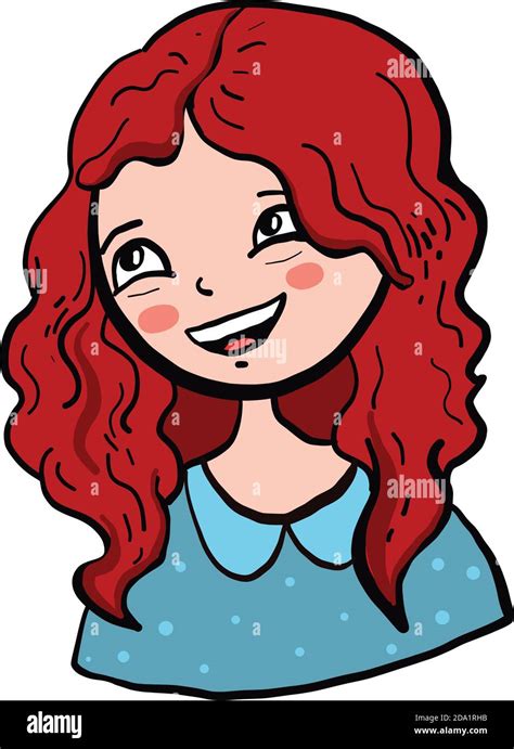 Girl With Red Hair Illustration Vector On White Background Stock