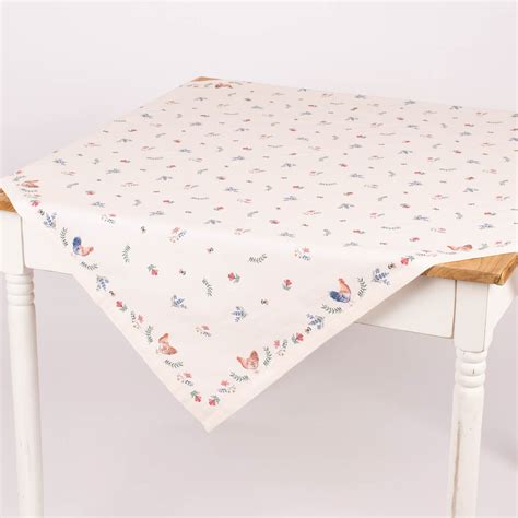 Clayre Eef Mitteldecke Tischdecke Huhn Blumen Creme Bunt 100x100cm