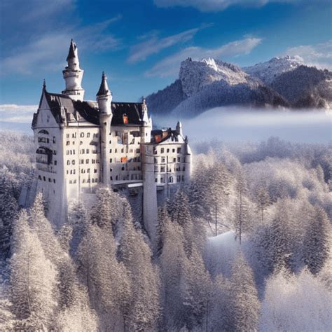 Neuschwanstein Castle In Winter Creative Fabrica