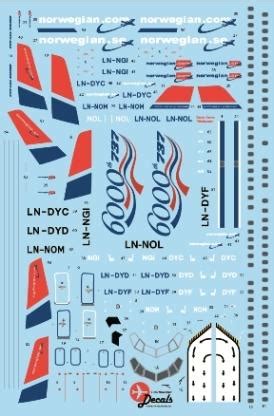 Lima November Decals Ln Boeing Norwegian With