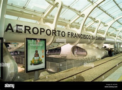 Metro station at Francisco Sá Carneiro airport Porto Portugal Stock