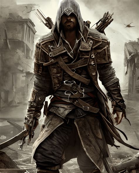 Postapocalyptic Assassin S Creed Pirate With Long Hair · Creative Fabrica