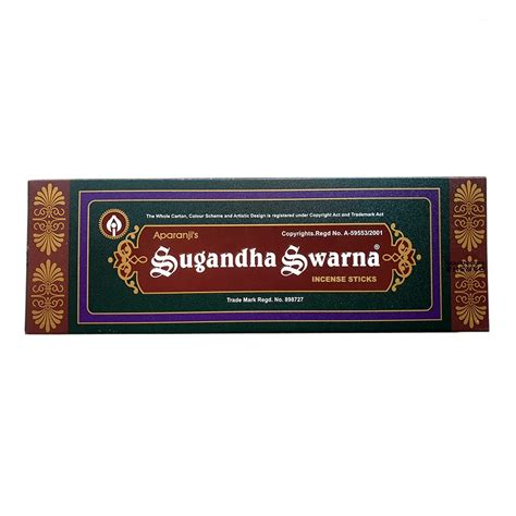 Aparanji S Sugandha Swarna Incense Sticks Agarbatti Grams Box