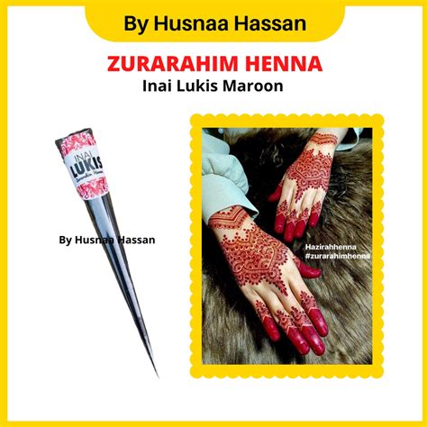 ZURARAHIM HENNA Inai Lukis Maroon Special Kon Tube For Bride