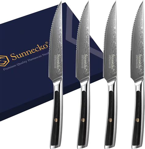 Dalstrong Steak Knife Set 4 Piece 5 Inch Straight Gladiator Series Elite