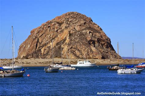 Morro Rock - Morro Bay - Looking across Morro Bay toward sand spit and ...