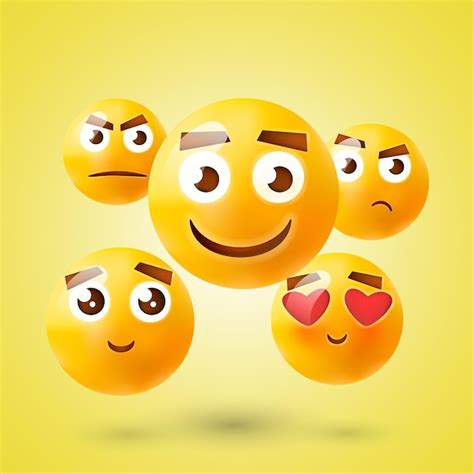 Conjunto De Emoticones Amarillos Colecci N De Emoji D Iconos De Caras