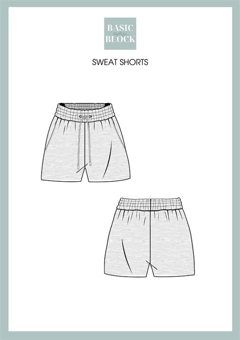 PDF Workout Sweat Shorts | Printable Pdf Sewing Pattern Block | Instant