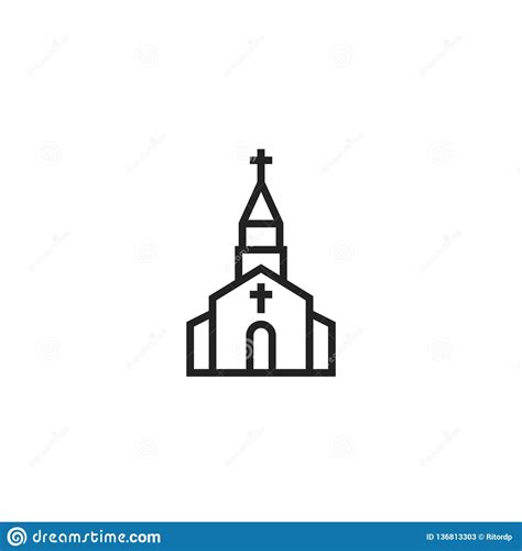 Kirche Oultine Vektor Ikone Symbol Oder Logo Vektor Abbildung