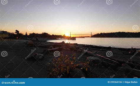 Scenic Seawall at Ambleside in West Vancouver. Sunset, Fall Season ...