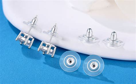 Amazon.com: 6 PCS 18K White Gold Locking Earring Backs for Studs Droopy ...