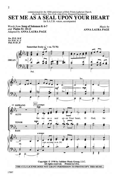 Set Me As A Seal Upon Your Heart By Anna Laura Page 4 Part Digital Sheet Music Sheet Music