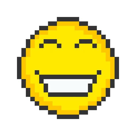 Smiling Face Icon Pixel Art Emoticons Vector Illustration 17768587