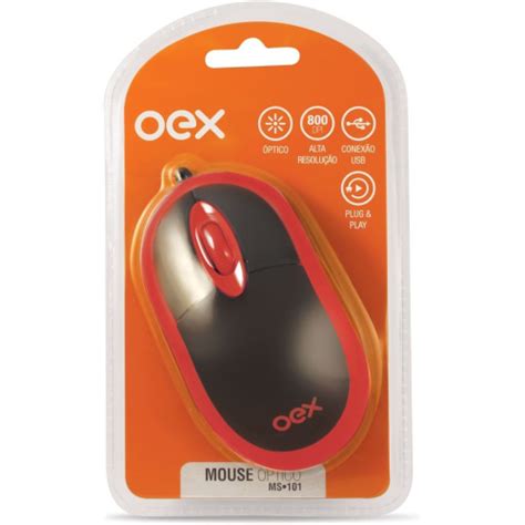 Mouse Optico Usb Dpi Preto Vermelho No Shoptime