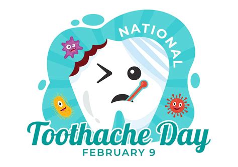 National Toothache Day Vector Illustration on February 9 for Dental ...