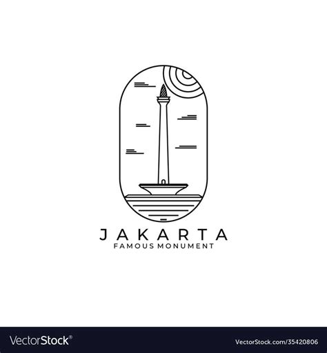 Famous monument logo design jakarta icon symbol vector, monas logo | Famous monuments, Logo ...