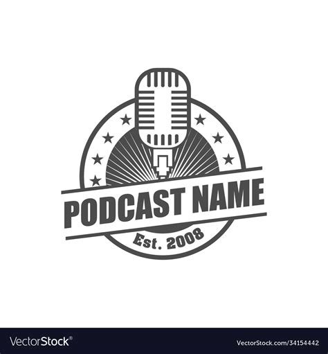 Podcast logo design element Royalty Free Vector Image